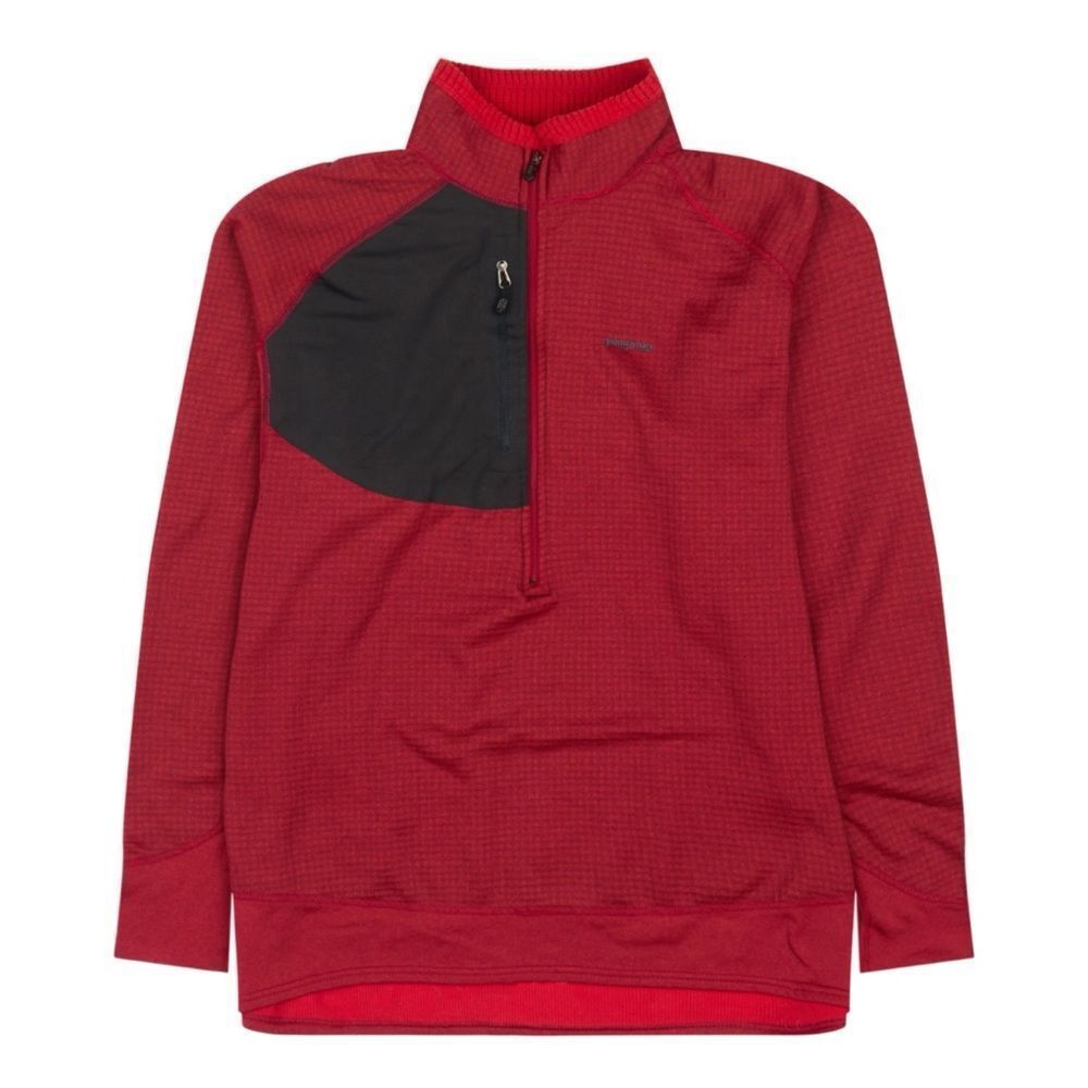 PATAGONIA MENS VINTAGE MADE IN USA R1 FLEECE PULLOVER in RED Size L
